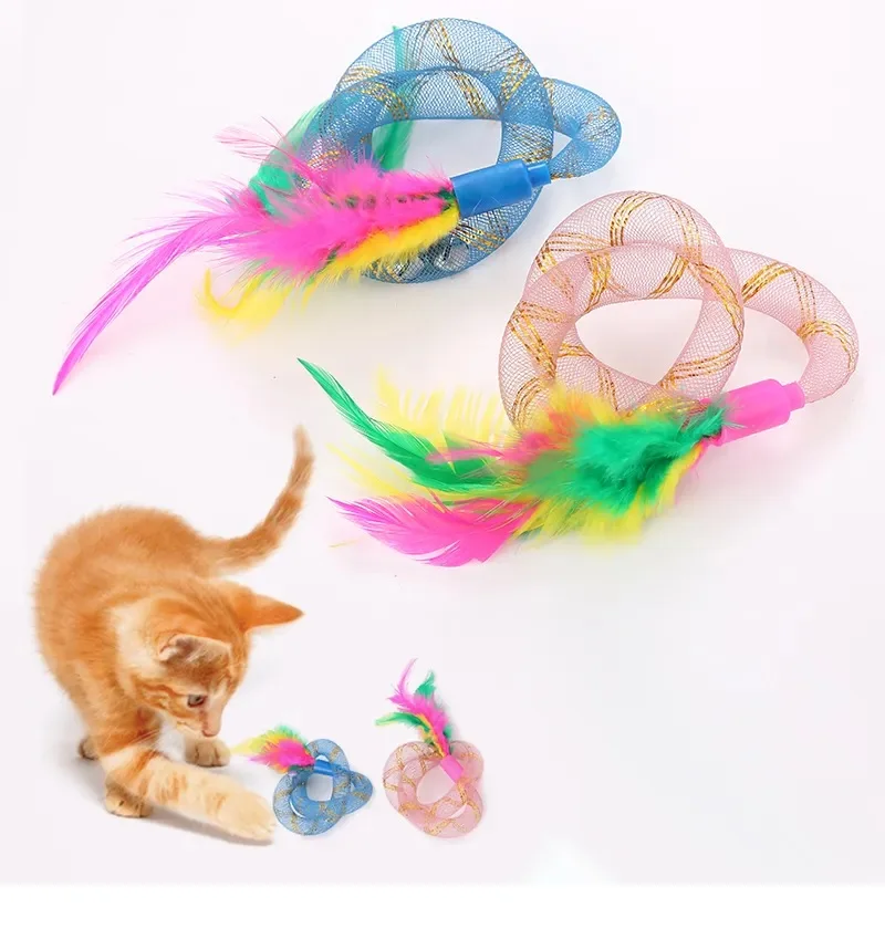 Pet cat toy String tubing with feather spring elastic toy pet supplies
Pet cat toy String tubing with feather spring elastic toy pet supplies