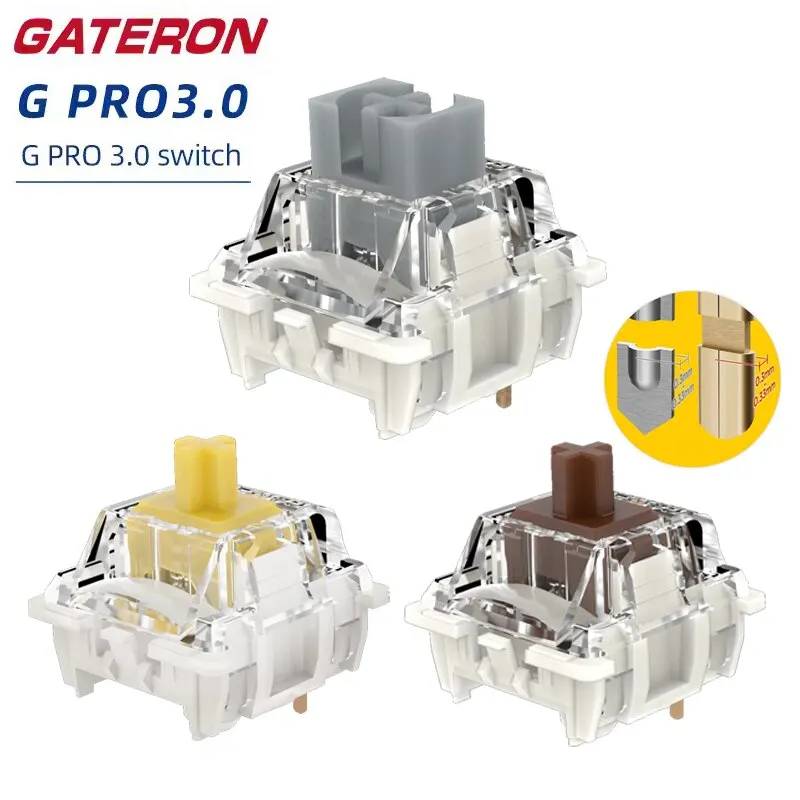 Механические переключатели GATERON G Pro 3.0 (желтые, коричневые, серебристые) для клавиатур, предварительно смазанные
Механические переключатели GATERON G Pro 3.0 (желтые, коричневые, серебристые) для клавиатур, предварительно смазанные