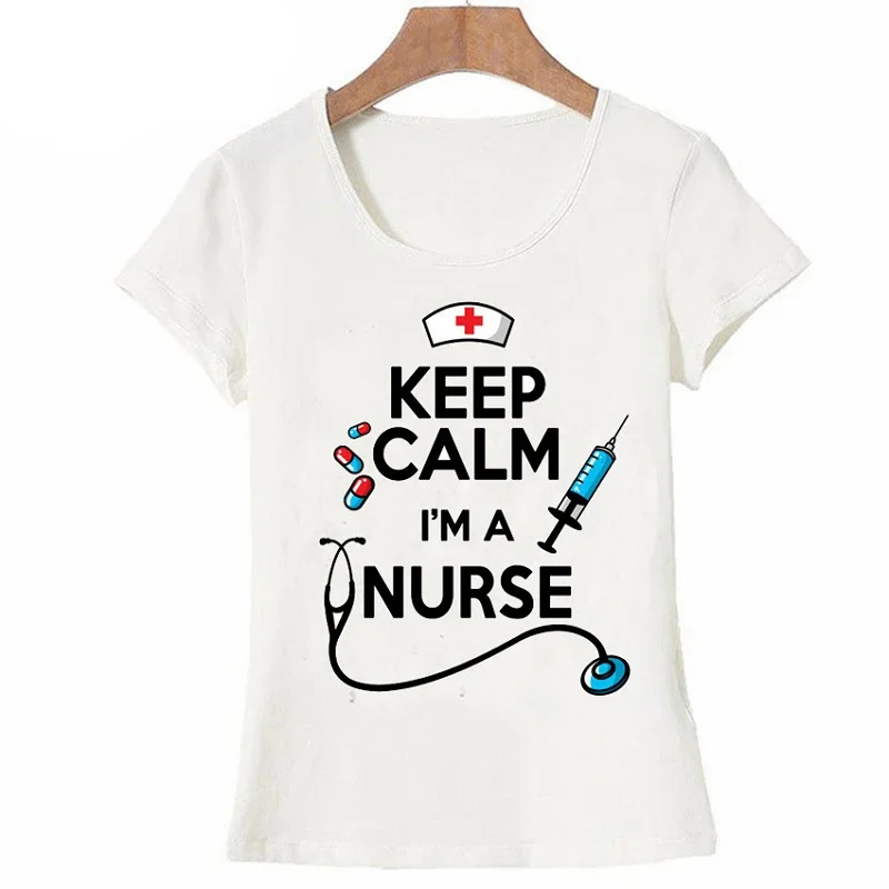Summer Funny Design Nurse Tops Women T-shirt Keep Calm Individual Tshirts Casual Ladies Tees Harajuku Girl Female Streetwears
Summer Funny Design Nurse Tops Women T-shirt Keep Calm Individual Tshirts Casual Ladies Tees Harajuku Girl Female Streetwears