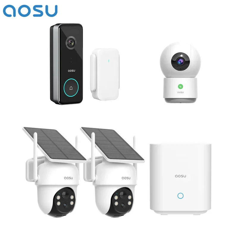AOSU 3MP Solar Camera System 2 Cam Kit and 5MP Ultra Wifi Video Doorbell Outdoor Camera and 3MP Indoor Baby Monitor Cam System
AOSU 3MP Solar Camera System 2 Cam Kit and 5MP Ultra Wifi Video Doorbell Outdoor Camera and 3MP Indoor Baby Monitor Cam System