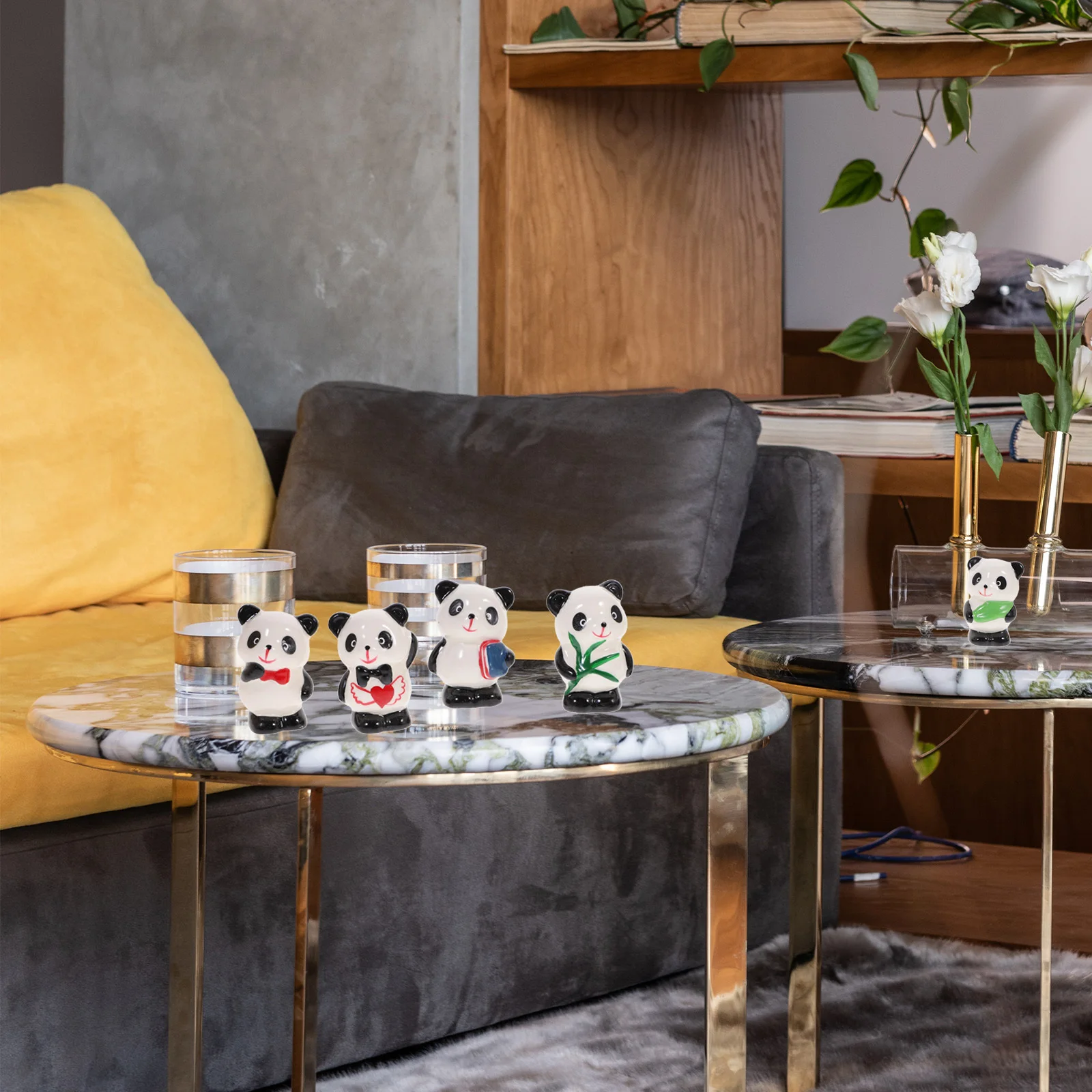 10Pcs Panda Decor Ceramic Craft Small Panda Adornment Decoration Desktop Garden Car Interior Display Desktop Adorn 
10Pcs Panda Decor Ceramic Craft Small Panda Adornment Decoration Desktop Garden Car Interior Display Desktop Adorn