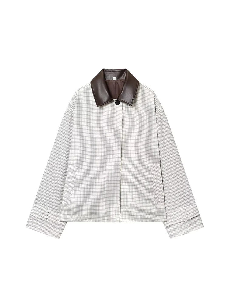 European and American style autumn new fashion trend women's clothing design sense leather effect lapel short trench coat
European and American style autumn new fashion trend women's clothing design sense leather effect lapel short trench coat