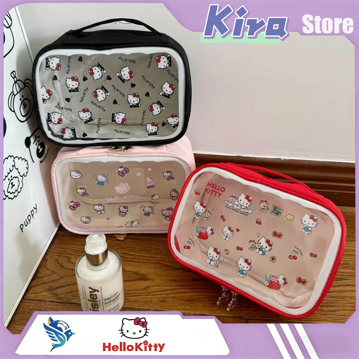 HELLO KITTY Новая милая прозрачная косметичка в форме кошки, вместительная сумка, портативная дорожная сумка для ухода за кожей и туалетных принадлежностей, Kawaii
HELLO KITTY Новая милая прозрачная косметичка в форме кошки, вместительная сумка, портативная дорожная сумка для ухода за кожей и туалетных принадлежностей, Kawaii