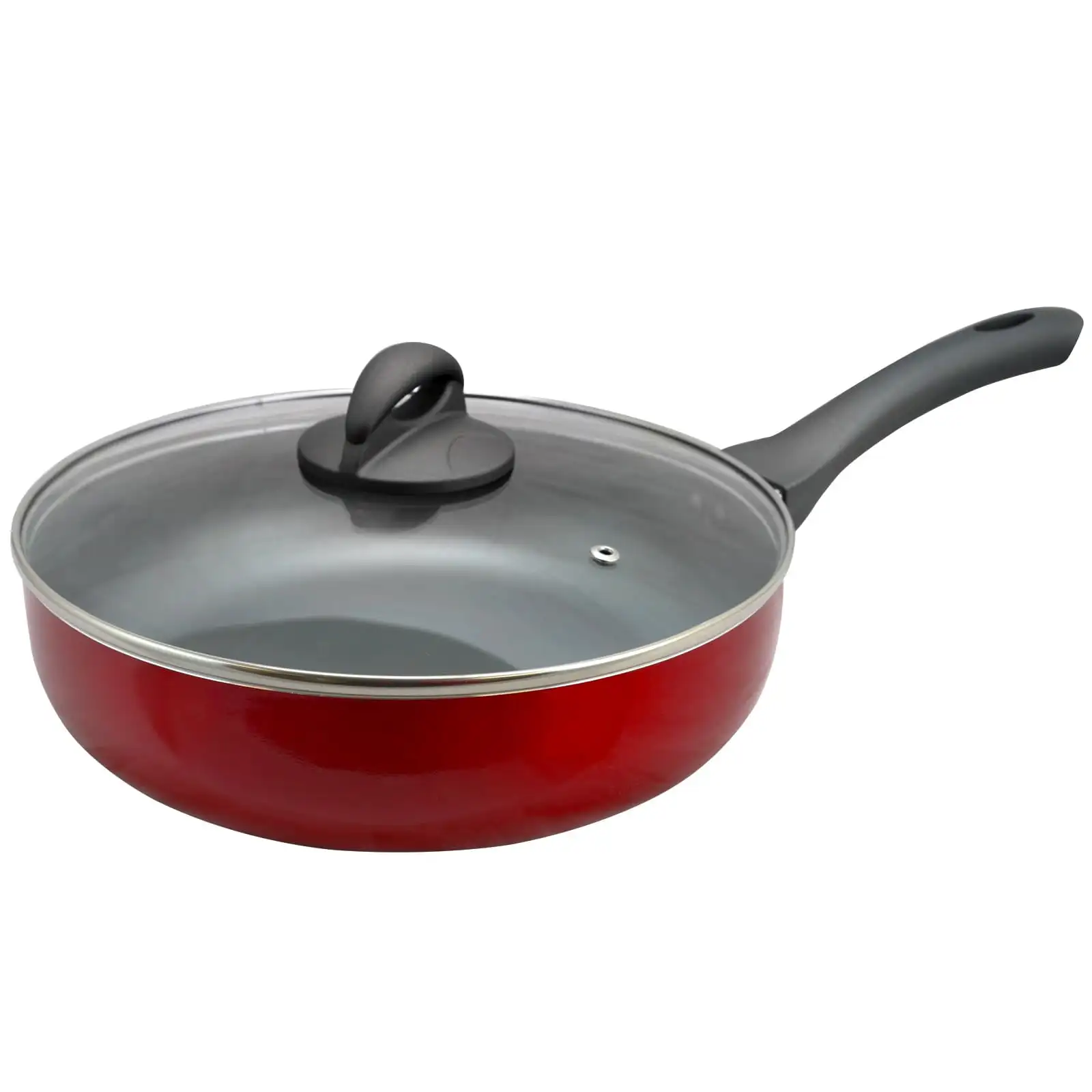 Oster Herscher 3.5 Qt Non-Stick Aluminum Saute Pan with Lid, Tanslucent Sauce, Translucent Red
Oster Herscher 3.5 Qt Non-Stick Aluminum Saute Pan with Lid, Tanslucent Sauce, Translucent Red