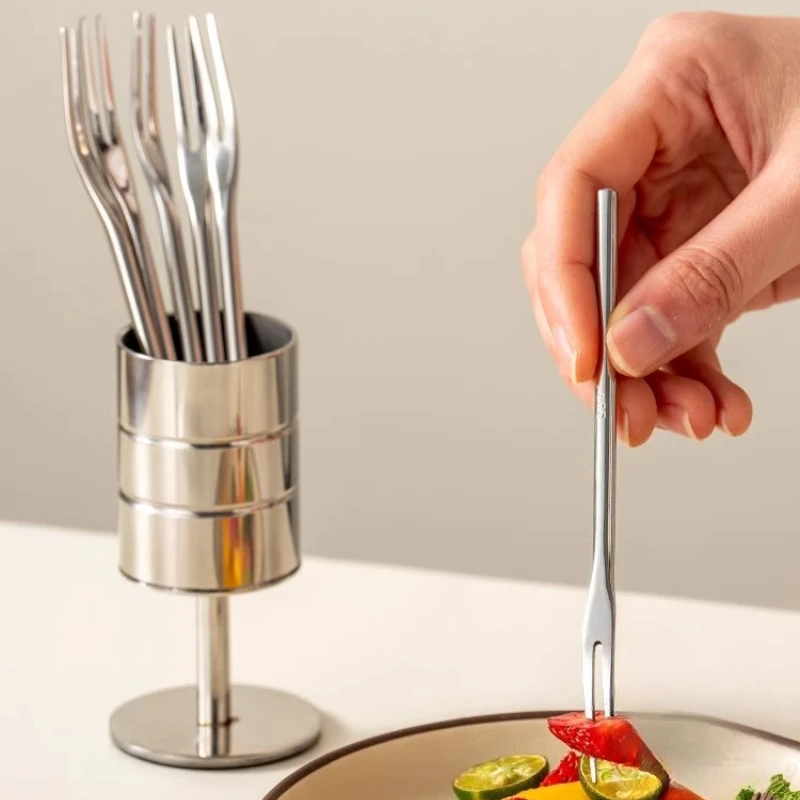 304 Stainless Steel Fruit Fork Set Light Luxury High-end Dessert Small Fork Storage Children's Creative Thickening Fruit Skewers
304 Stainless Steel Fruit Fork Set Light Luxury High-end Dessert Small Fork Storage Children's Creative Thickening Fruit Skewers