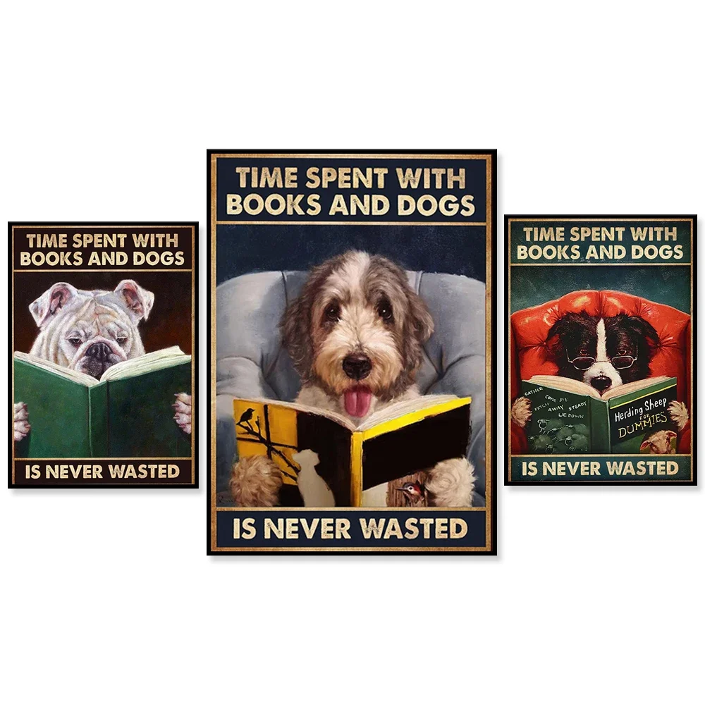 dog poster, girl loves dog poster, love book poster, dog mom gift, time with book and dog is never wasted retro poster
dog poster, girl loves dog poster, love book poster, dog mom gift, time with book and dog is never wasted retro poster