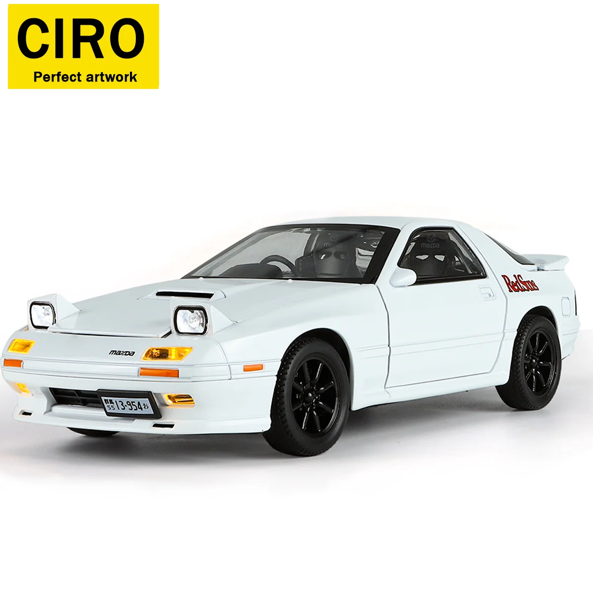 1:24 Jdm Classic Street Car Alloy Model! Reproduction of Initial D Legendary Car, Pull-Back + Sound and Light + Front Wheel Steering + Steering Wheel Linkage, Press to Start Sound, Realistic Flashing Lights, Four Doors Openable + Shock Absorbers, Three-Sp
1:24 Jdm Classic Street Car Alloy Model! Reproduction of Initial D Legendary Car, Pull-Back + Sound and Light + Front Wheel Steering + Steering Wheel Linkage, Press to Start Sound, Realistic Flashing Lights, Four Doors Openable + Shock Absorbers, Three-Sp