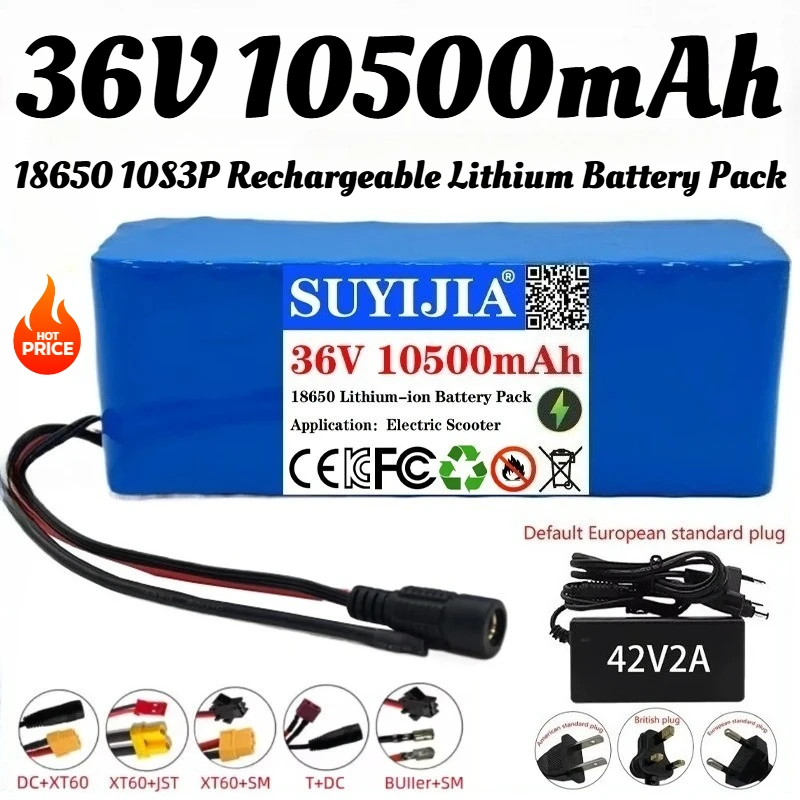 18650 10S3P 36V 10500mAh Rechargeable Lithium Battery Pack 500W Power Modified Bicycle Electric Scooter Vehicle BMS +42V Charger
18650 10S3P 36V 10500mAh Rechargeable Lithium Battery Pack 500W Power Modified Bicycle Electric Scooter Vehicle BMS +42V Charger