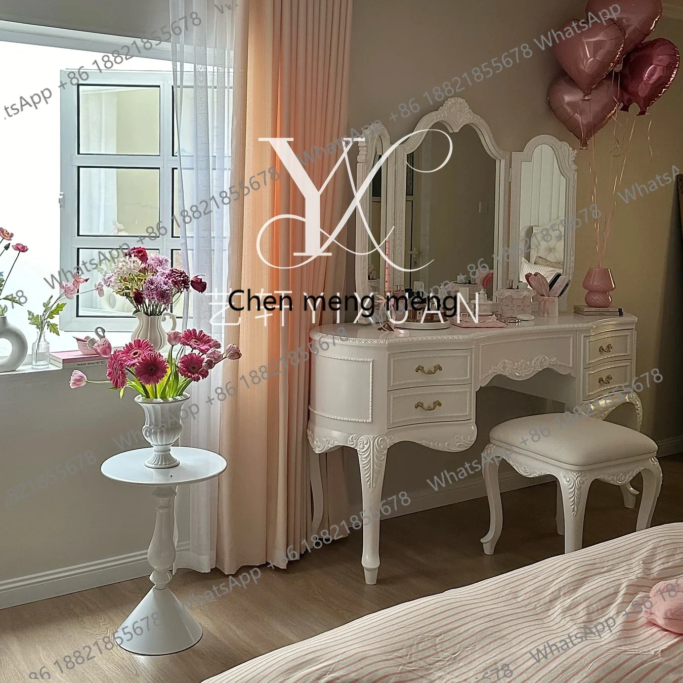 Ретро-туалетный столик из массива дерева с цветочным узором во французском стиле, скандинавский современный белый туалетный столик для спальни, мебель для отелей типа «бекфрендс»
Ретро-туалетный столик из массива дерева с цветочным узором во французском стиле, скандинавский современный белый туалетный столик для спальни, мебель для отелей типа «бекфрендс»