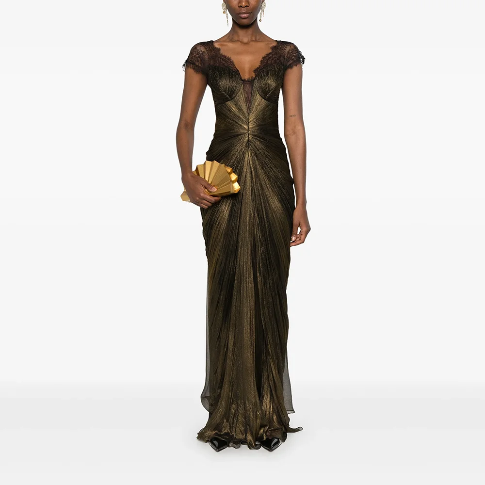 Simple Pleat Evening Dresses V-Neck Short Sleeves Straight Evening Gowns Elegant Floor Length Prom Dresses Customized 2026
Simple Pleat Evening Dresses V-Neck Short Sleeves Straight Evening Gowns Elegant Floor Length Prom Dresses Customized 2026