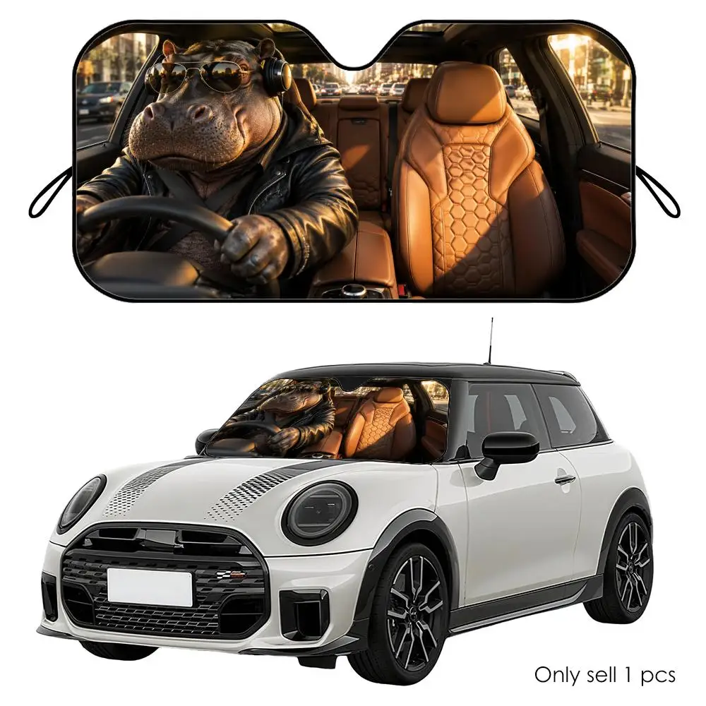 Hippopotamus Driving Travel Sun Visor Reusable Aluminum Foil Car Windshield Sun Visor UV Heat Insulation Cover Shade
Hippopotamus Driving Travel Sun Visor Reusable Aluminum Foil Car Windshield Sun Visor UV Heat Insulation Cover Shade