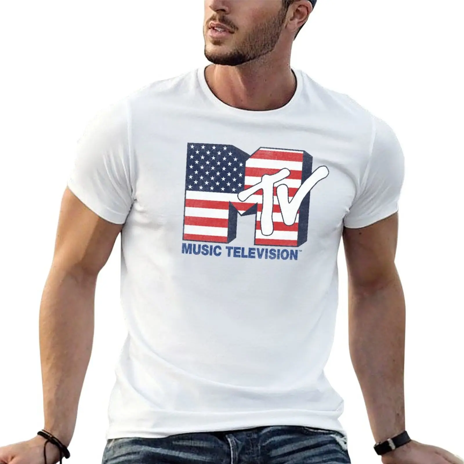 MTV American Flag Patriotic Logo T-Shirt men t shirt cotton 100% t shirt man casual T-Shirt
MTV American Flag Patriotic Logo T-Shirt men t shirt cotton 100% t shirt man casual T-Shirt