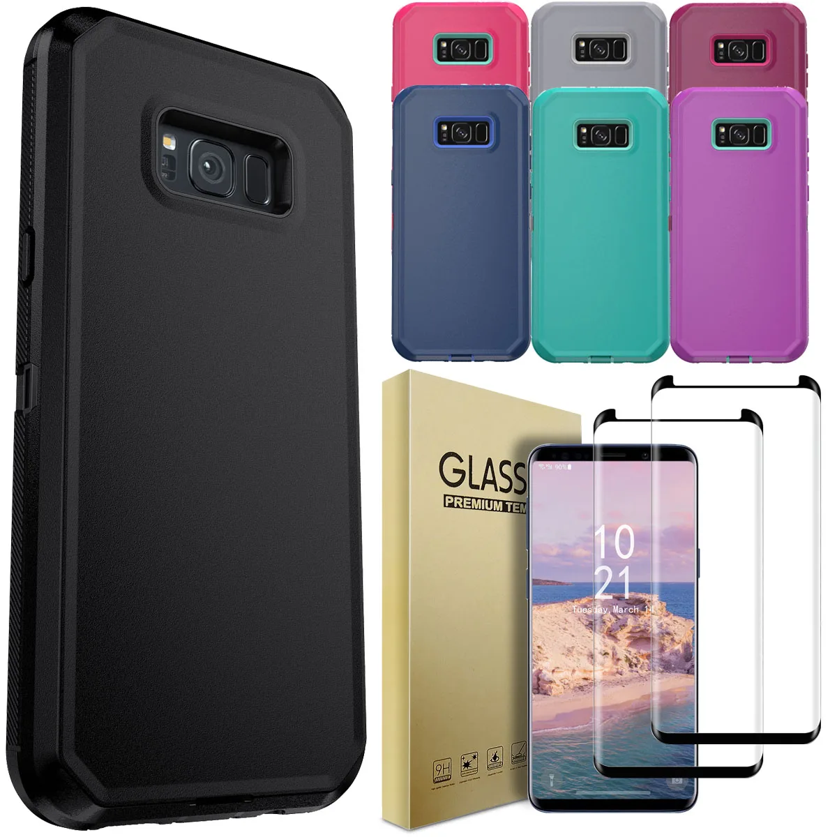 Прочный чехол для телефона Samsung Galaxy S8 S8 Plus, противоударный чехол и 2 шт., защитные пленки из закаленного стекла, удобный прозрачный чехол 
Прочный чехол для телефона Samsung Galaxy S8 S8 Plus, противоударный чехол и 2 шт., защитные пленки из закаленного стекла, удобный прозрачный чехол