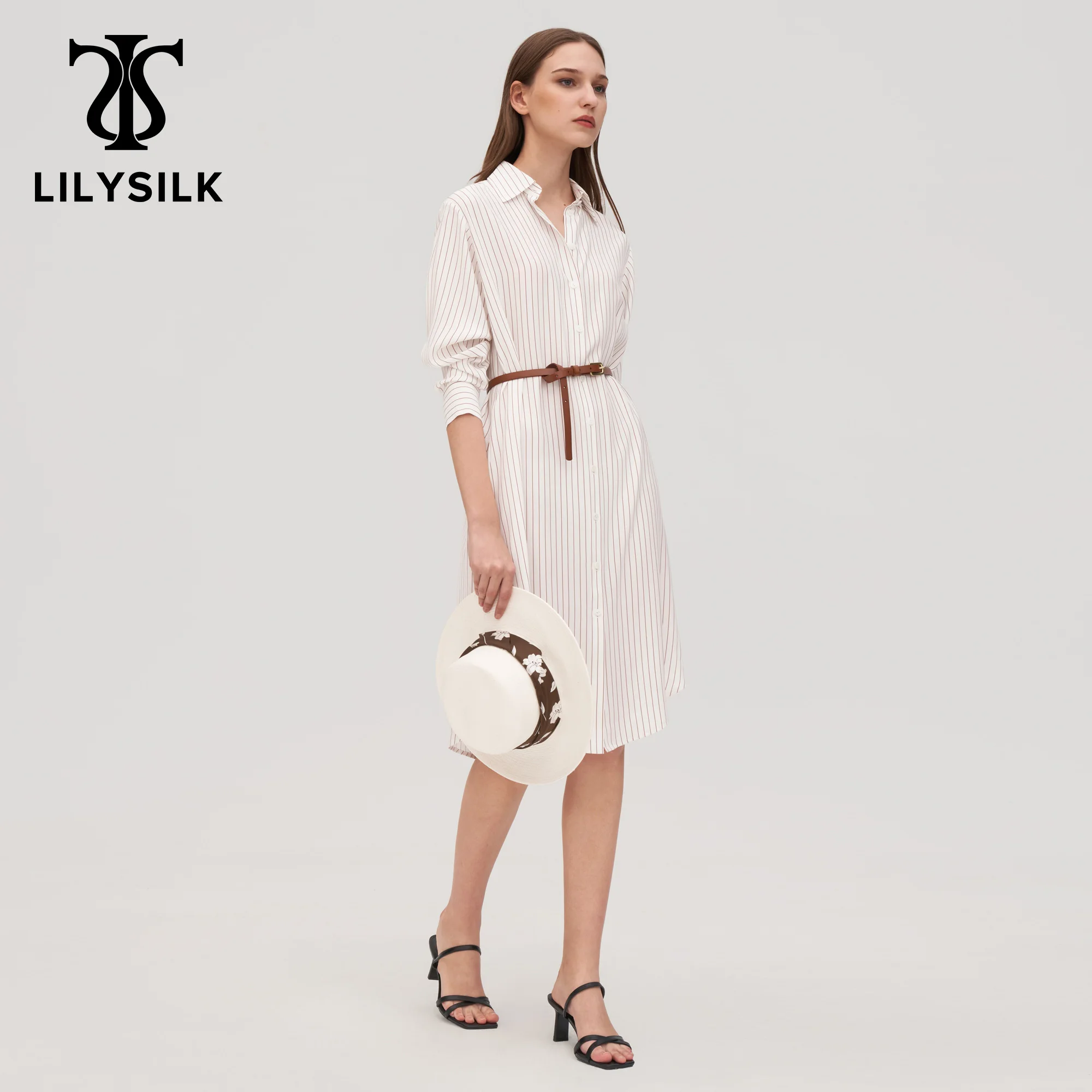 LILYSILK женское платье-рубашка в тонкую полоску с фрезией в классическом стиле для нескольких случаев
LILYSILK женское платье-рубашка в тонкую полоску с фрезией в классическом стиле для нескольких случаев