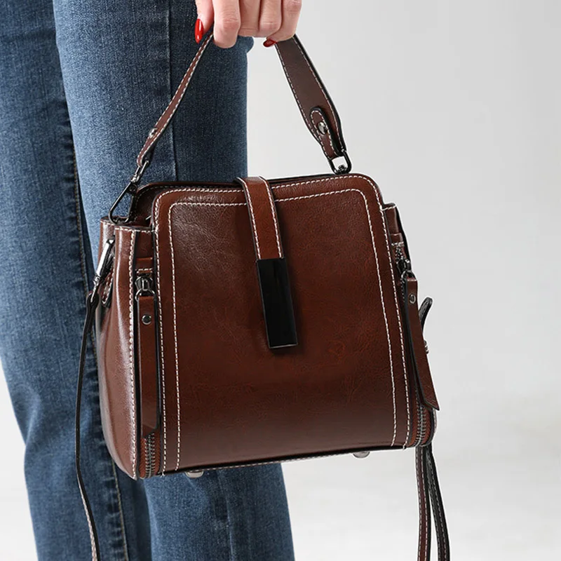 Mini Bucket Bag Women Genuine Cowhide Crossbody Shoulder Bags Offuce Lady Durable Multi-Zipper Crossbody Satchel with Top Handle
Mini Bucket Bag Women Genuine Cowhide Crossbody Shoulder Bags Offuce Lady Durable Multi-Zipper Crossbody Satchel with Top Handle
