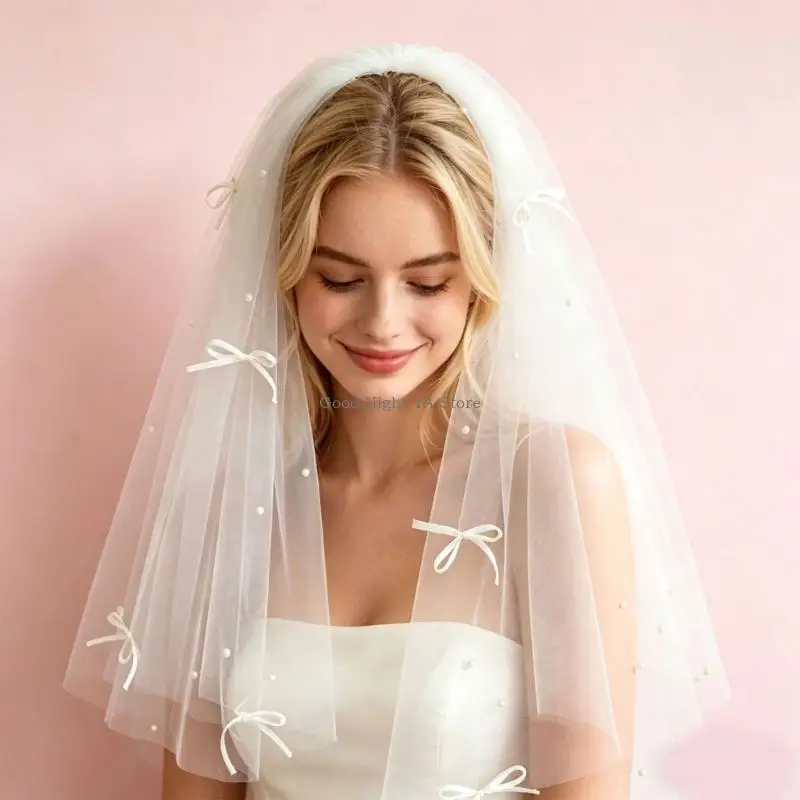 Romance White Pearls Embellished Wedding Veil Headwear With Soft Tulle Fabric For Bride And Special Occasion
Romance White Pearls Embellished Wedding Veil Headwear With Soft Tulle Fabric For Bride And Special Occasion