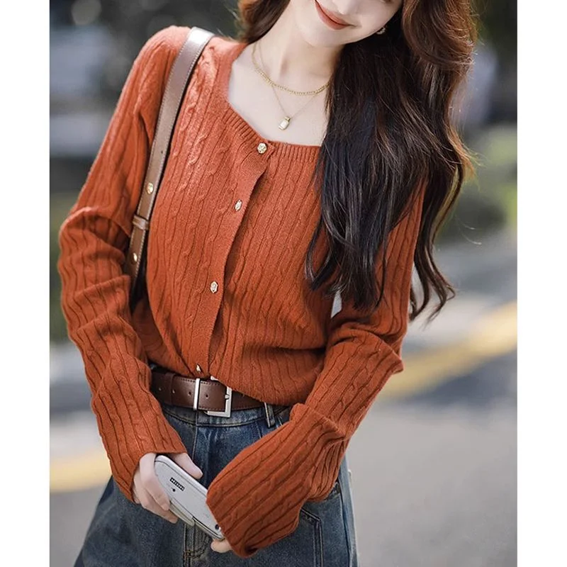 Button Cardigan Solid Color Long-sleeved Threaded Sweater Versatile and Fashionable Korean Jacket Top
Button Cardigan Solid Color Long-sleeved Threaded Sweater Versatile and Fashionable Korean Jacket Top