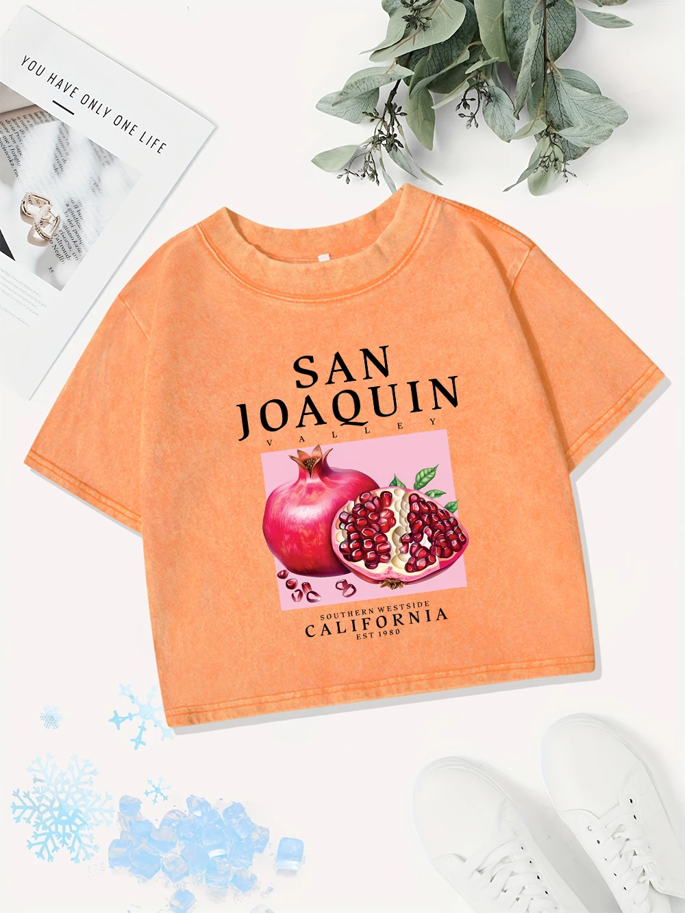 Y2K Cotton Crop Tops Women California Pomegranate Printed Washed T-Shirt Casual Regular Fit O-Neck Streetwear Street Clothes
Y2K Cotton Crop Tops Women California Pomegranate Printed Washed T-Shirt Casual Regular Fit O-Neck Streetwear Street Clothes
