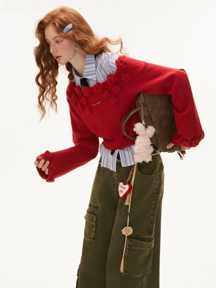 MAMC Rose Print Off-oulder Knitwear Outerwear Long Sve Women's Sweater Jaet Early Autumn New Sle Sweet High Quali
MAMC Rose Print Off-oulder Knitwear Outerwear Long Sve Women's Sweater Jaet Early Autumn New Sle Sweet High Quali