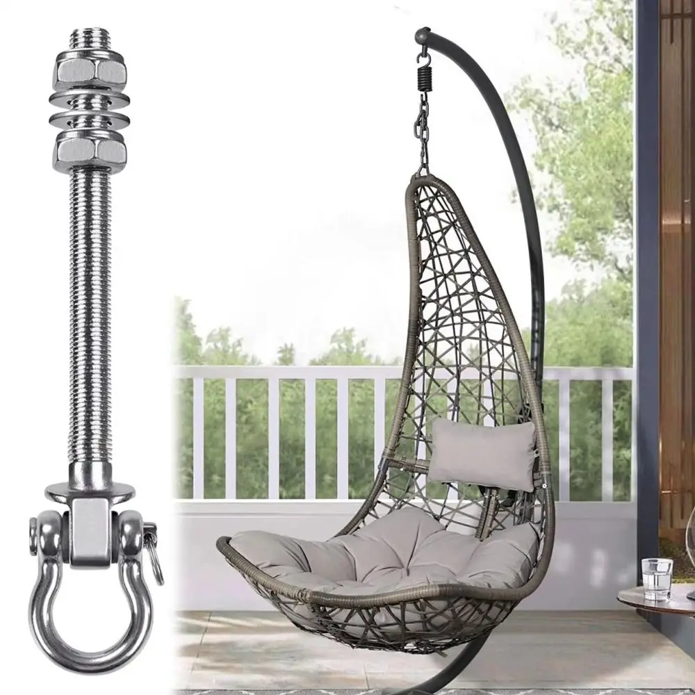 Heavy Duty Swing Hook Stainless Steel Easy Installation Yoga Hammock Hook Durable Threaded Shaft Hanging Chair Accessories
Heavy Duty Swing Hook Stainless Steel Easy Installation Yoga Hammock Hook Durable Threaded Shaft Hanging Chair Accessories