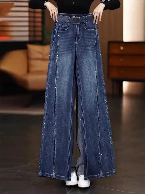 Spring 2026 High Waist Straight Leg Denim Jeans Women's Wide Leg Pants Diamond Embellished Slimming Durable Comfortable Fit
Spring 2026 High Waist Straight Leg Denim Jeans Women's Wide Leg Pants Diamond Embellished Slimming Durable Comfortable Fit