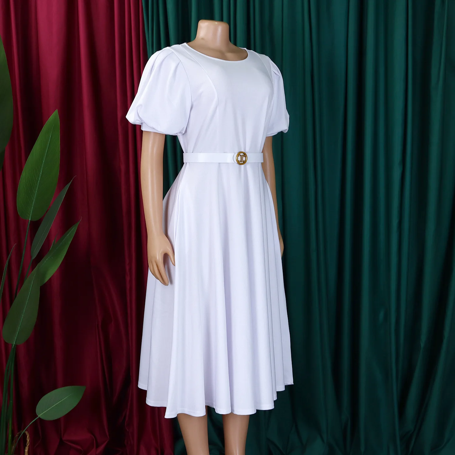 Ladies Office Dresses Women Formal Work O-Neck Puff Sleeve Wrap Waist A-line Dresses with Belt Bodycon Dress African Dresses
Ladies Office Dresses Women Formal Work O-Neck Puff Sleeve Wrap Waist A-line Dresses with Belt Bodycon Dress African Dresses