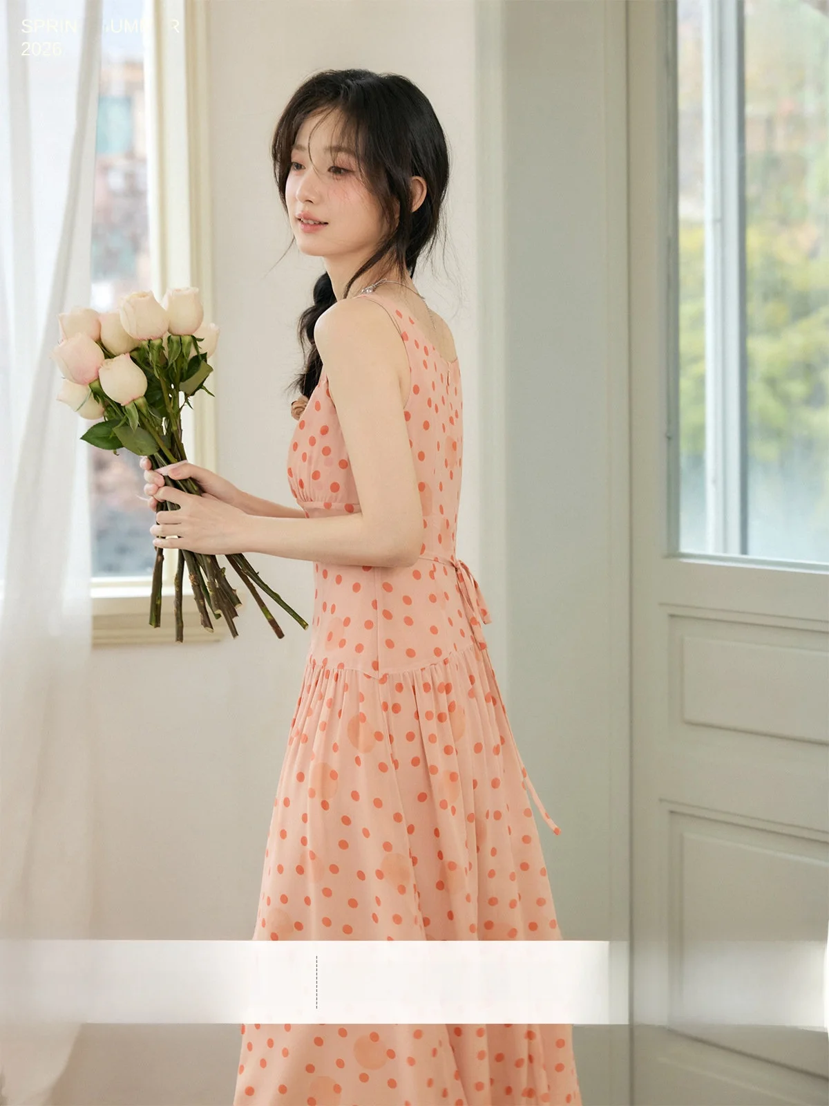Gentle Slimming Polka Dot A-Line Long Dress Strapless Underlined Fabric Moonlight Shirley Rose Soft Skin-Friendly Belted Skirt
Gentle Slimming Polka Dot A-Line Long Dress Strapless Underlined Fabric Moonlight Shirley Rose Soft Skin-Friendly Belted Skirt