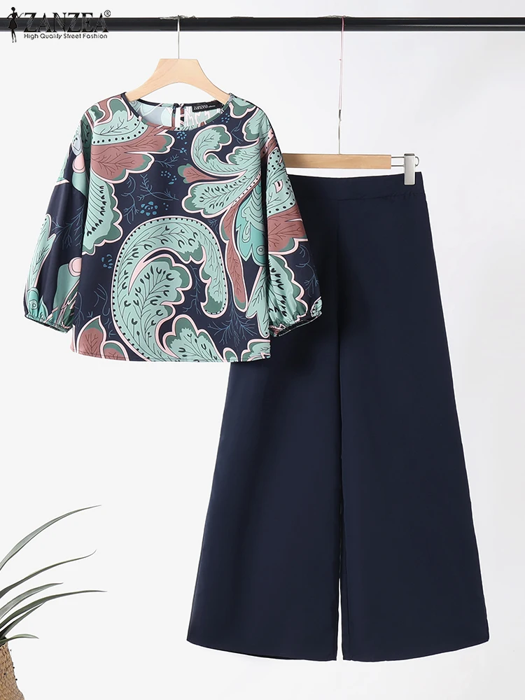 2025 Summer Floral Tracksuits ZANZEA 2PCS Women Pant Sets Spring 3/4 Sleeve Blouse Wide Leg Trousers Suit Casual Matching Sets
2025 Summer Floral Tracksuits ZANZEA 2PCS Women Pant Sets Spring 3/4 Sleeve Blouse Wide Leg Trousers Suit Casual Matching Sets