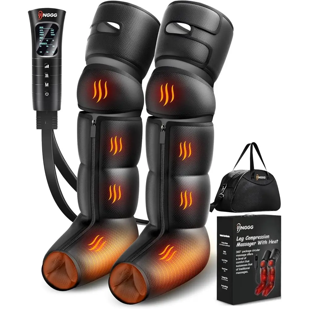 Heat and Compression Leg Massager with 3 Heat Settings, 6 Intensity Levels for Enhanced Circulation and Pain Relief
Heat and Compression Leg Massager with 3 Heat Settings, 6 Intensity Levels for Enhanced Circulation and Pain Relief