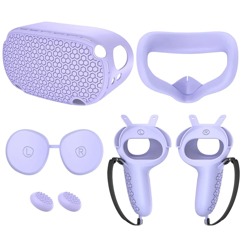 AU47-For Meta Oculus Quest2 Silicone Host Protective Case 5-Piece Set Non-Slip and Anti-Drop VR Accessories,Purple
AU47-For Meta Oculus Quest2 Silicone Host Protective Case 5-Piece Set Non-Slip and Anti-Drop VR Accessories,Purple