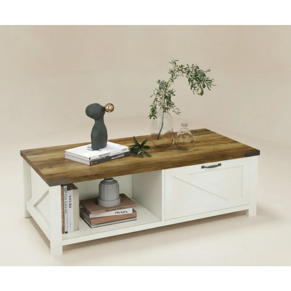 Журнальный столик в деревенском стиле с ящиком для хранения и открытой полкой, белая мебель для гостиной
Журнальный столик в деревенском стиле с ящиком для хранения и открытой полкой, белая мебель для гостиной
