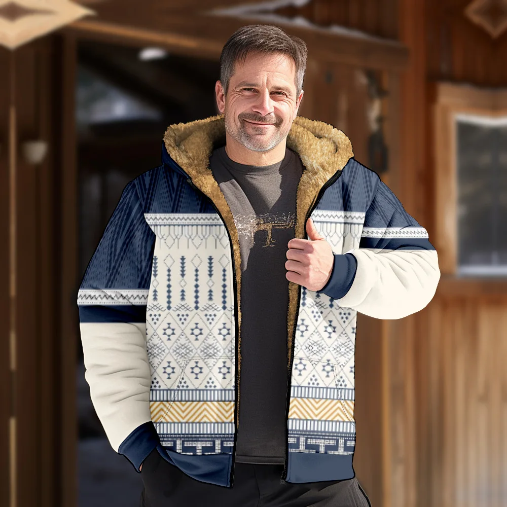 Men Winter Jackets Cardigans Geometric Stripes Coats Festival Printed Thick Outdoor Hunting Fleece Casual Streetwear Clothing
Men Winter Jackets Cardigans Geometric Stripes Coats Festival Printed Thick Outdoor Hunting Fleece Casual Streetwear Clothing