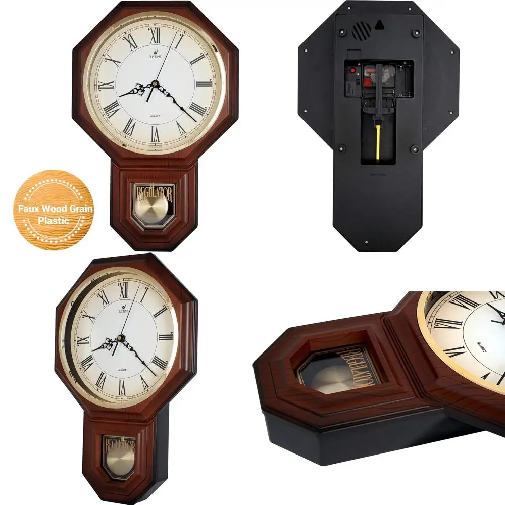 Taiwan-Made Schoolhouse Style Pendulum Wall Clock with Westminster Chimes and 4AA Batteries Included
Taiwan-Made Schoolhouse Style Pendulum Wall Clock with Westminster Chimes and 4AA Batteries Included