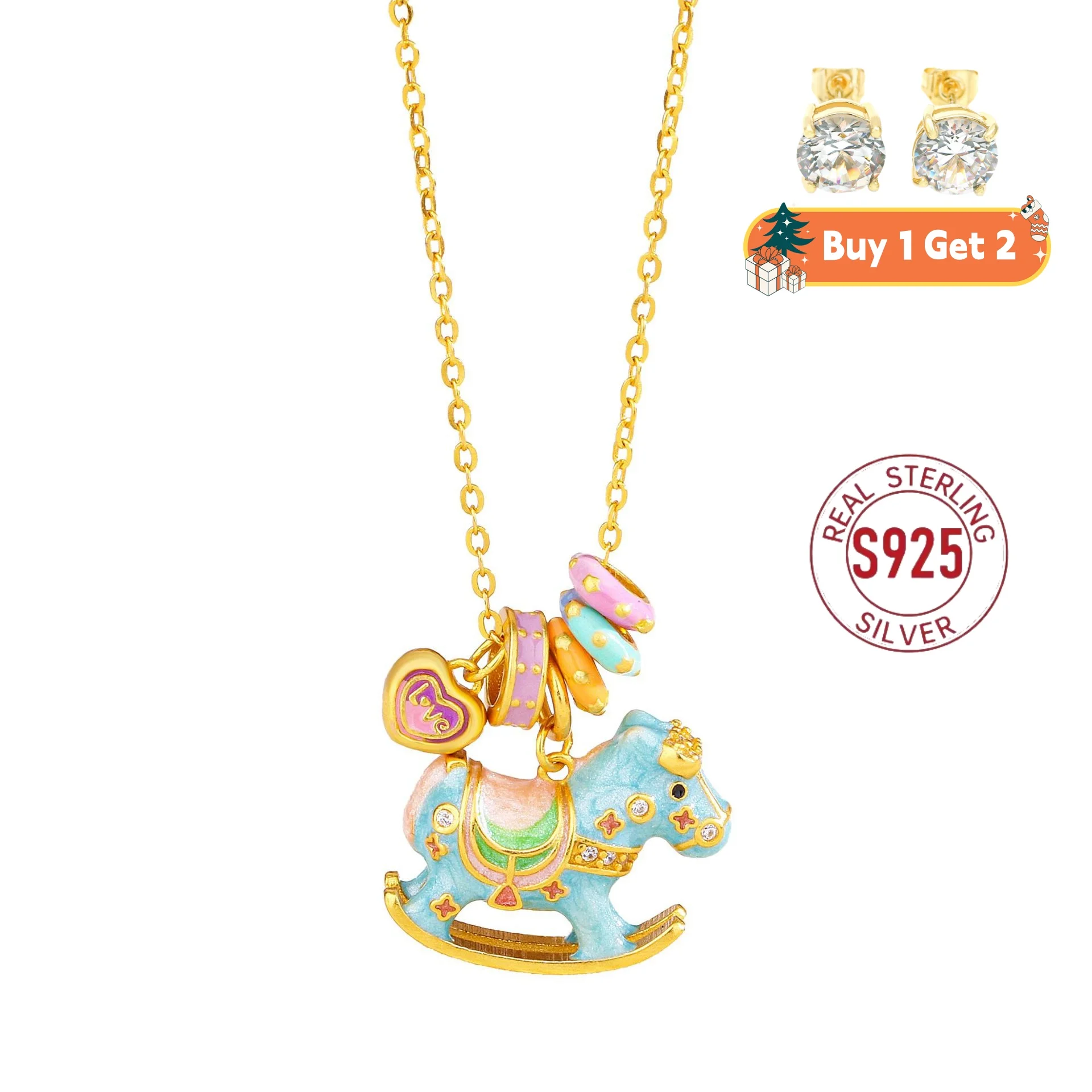 Luxury Sterling Silver 925 Necklace Real Gold Chains Elegant Women Macaron Carousel Horse Pendant Choker Dainty Christmas Gift
Luxury Sterling Silver 925 Necklace Real Gold Chains Elegant Women Macaron Carousel Horse Pendant Choker Dainty Christmas Gift
