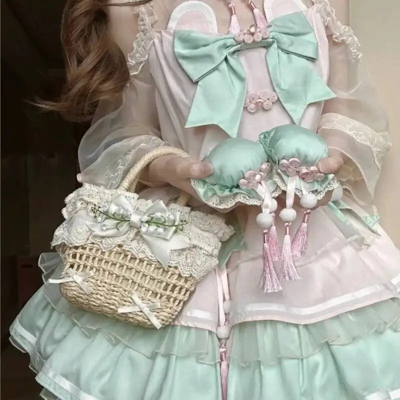 Bloom Lolita Bow Lace Woven Women New Sweet Cute Handle Straw Bags Purse Female Vacation Kawaii Hand Bag Bolso Marca Lujo 
Bloom Lolita Bow Lace Woven Women New Sweet Cute Handle Straw Bags Purse Female Vacation Kawaii Hand Bag Bolso Marca Lujo