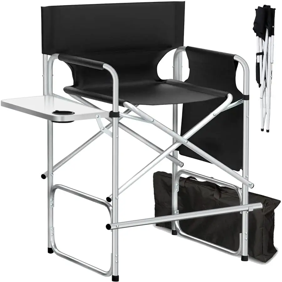 Artist Chair, 41 Foldable Tall Directors Chairs w Side Table Cup Holder Storage Bag and Footrest, Portable Makeup Chair, 400LBS
Artist Chair, 41 Foldable Tall Directors Chairs w Side Table Cup Holder Storage Bag and Footrest, Portable Makeup Chair, 400LBS