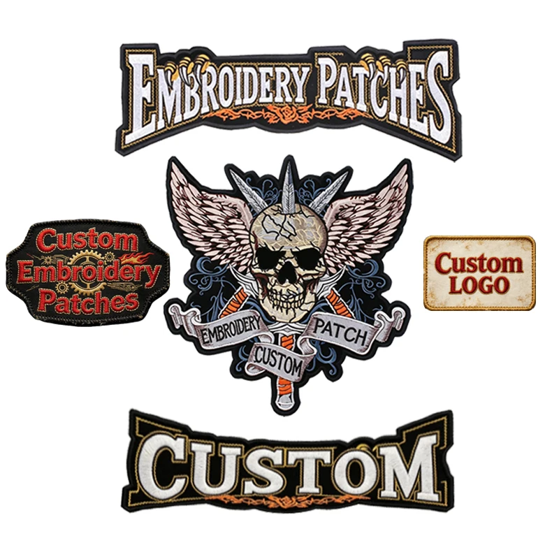 Custom Embroidery Patches Personalized Iron On Sew Embroidered Patches for Jackets Biker Skull Custom Logo Patches for Clothing
Custom Embroidery Patches Personalized Iron On Sew Embroidered Patches for Jackets Biker Skull Custom Logo Patches for Clothing