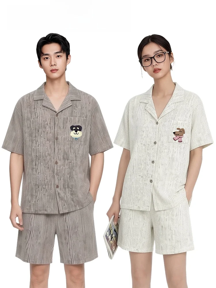 PinkBread Smiling Dog Couple Pajamas Women's Cotton Short Sleeve Shorts Home Clothes Summer Comfortable Breathable Sleepwear
PinkBread Smiling Dog Couple Pajamas Women's Cotton Short Sleeve Shorts Home Clothes Summer Comfortable Breathable Sleepwear