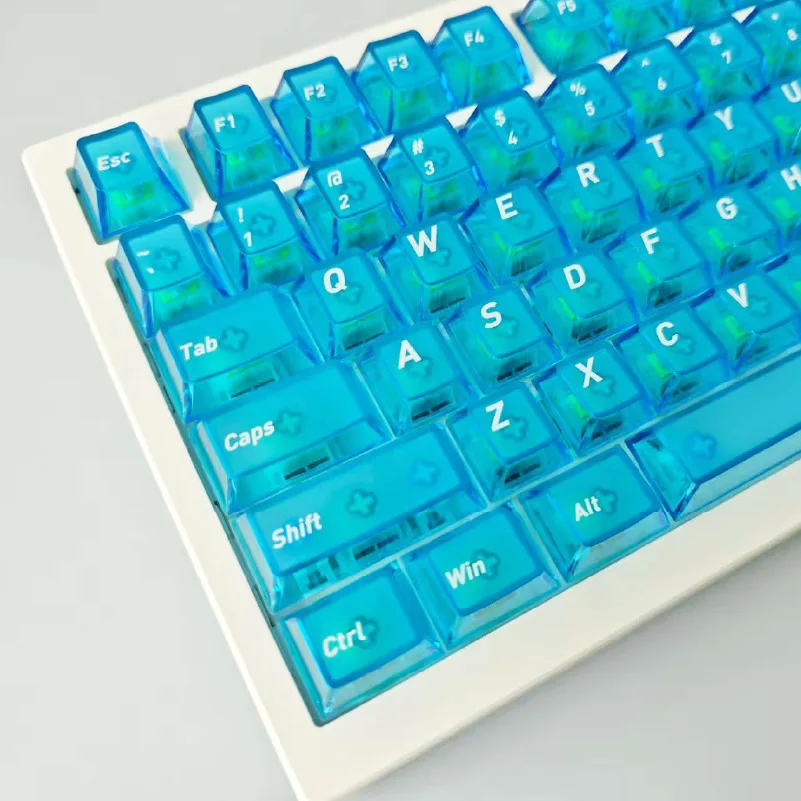 Blue fog-through mechanical keyboard keycaps Customized DIY accessories 118-key small full set of two-color injection-molded
Blue fog-through mechanical keyboard keycaps Customized DIY accessories 118-key small full set of two-color injection-molded