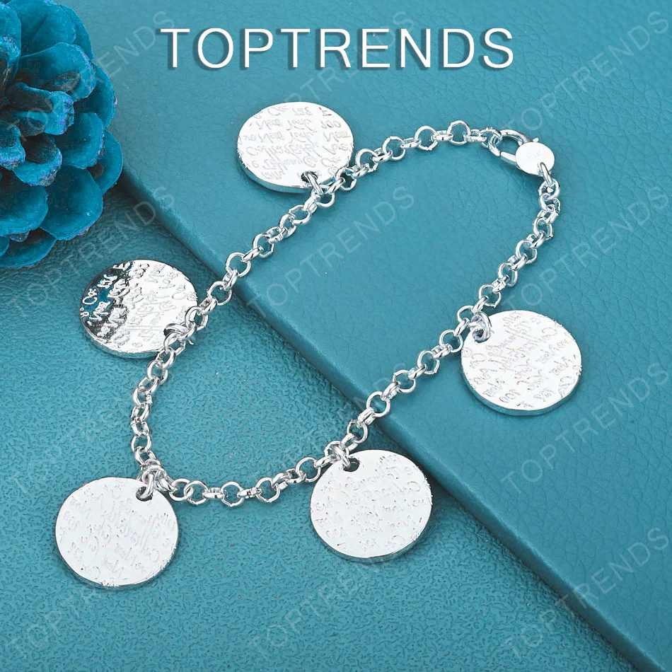 Хит продаж: браслет с плоским круглым кулоном из стерлингового серебра 925 пробы, простые изысканные ювелирные украшения для женщин, аксессуары для дня рождения, годовщины, вечеринки
Хит продаж: браслет с плоским круглым кулоном из стерлингового серебра 925 пробы, простые изысканные ювелирные украшения для женщин, аксессуары для дня рождения, годовщины, вечеринки