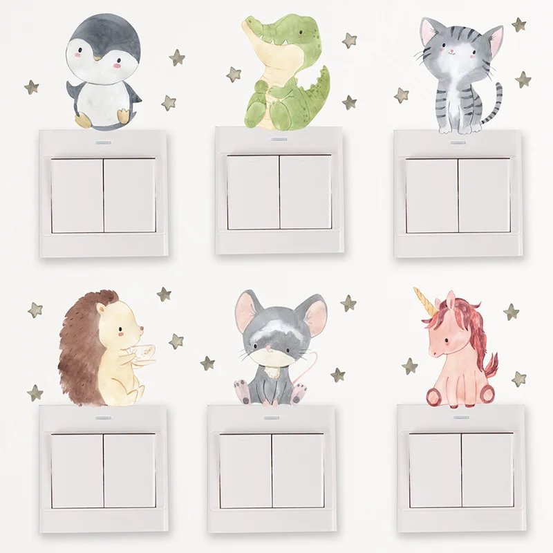 6pcs/set Cartoon Animals Wall Stickers for Children's Room Baby Room Decoration Switch Stickers Kids Room Nursery Wall Decals
6pcs/set Cartoon Animals Wall Stickers for Children's Room Baby Room Decoration Switch Stickers Kids Room Nursery Wall Decals