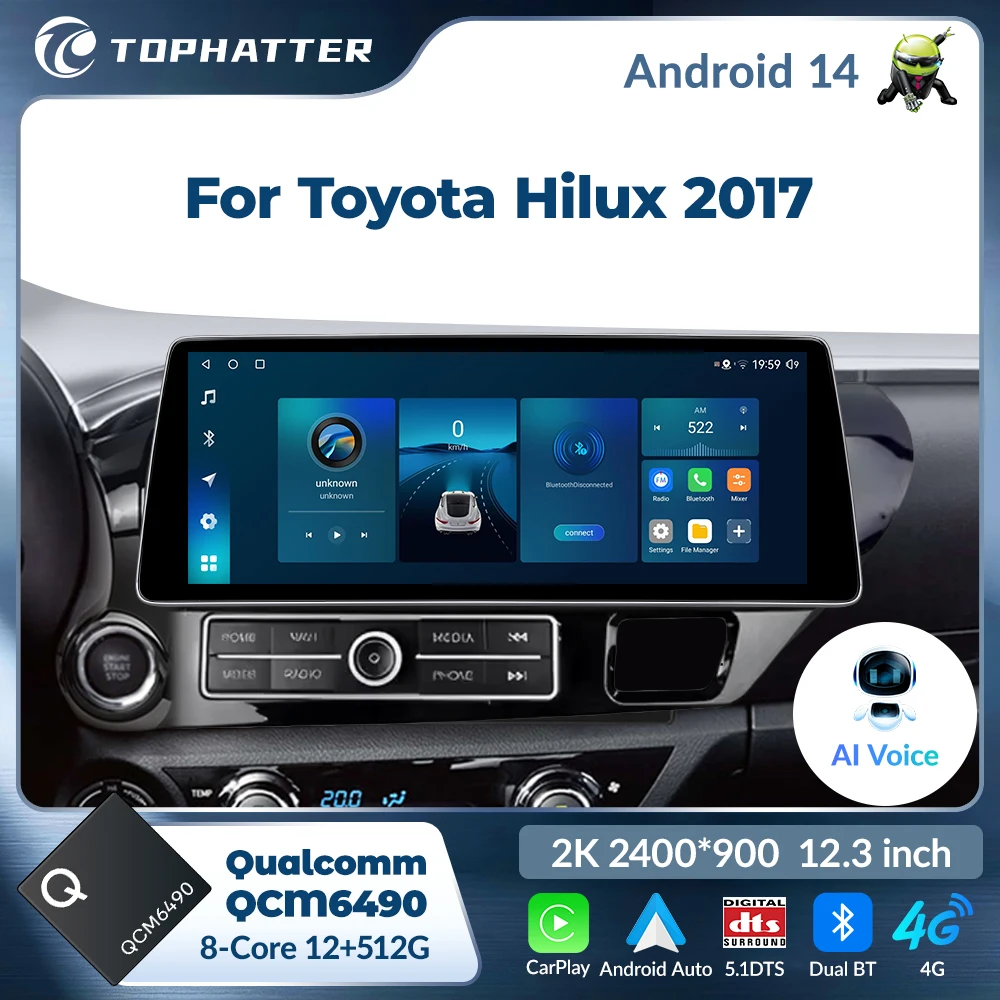 Android Qualcomm Radio For Toyota Hilux 2015-2023 Multimedia Navi 2K Screen 12.3inch 2400*900 Car Player Stereo
Android Qualcomm Radio For Toyota Hilux 2015-2023 Multimedia Navi 2K Screen 12.3inch 2400*900 Car Player Stereo