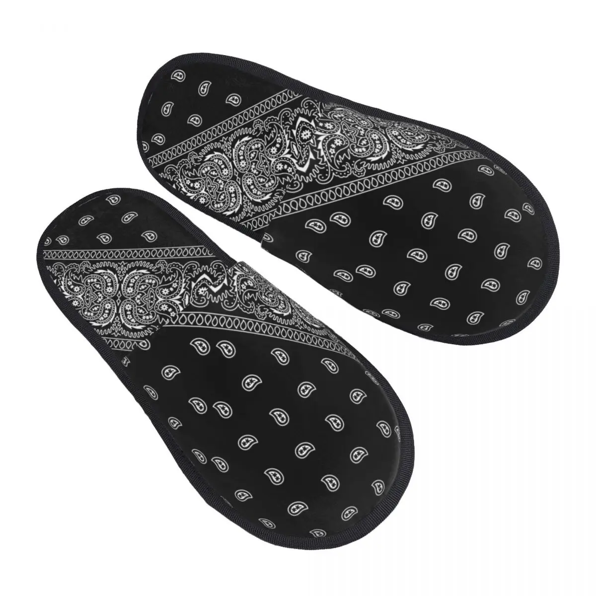 Custom Black And White Paisley Chicano Bandana Style Soft Memory Foam House Slippers Women Comfy Warm Anti-skid Sole Slipper
Custom Black And White Paisley Chicano Bandana Style Soft Memory Foam House Slippers Women Comfy Warm Anti-skid Sole Slipper