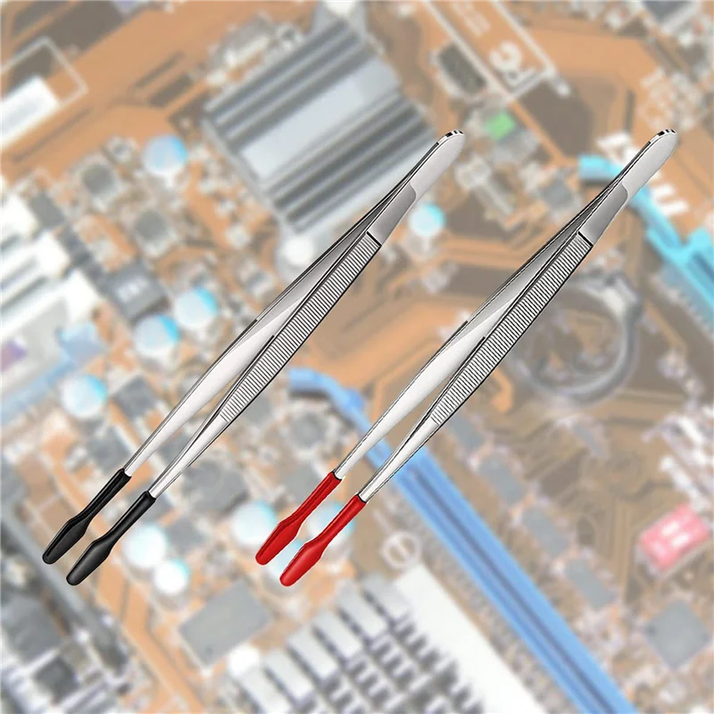 ELEG-6 Pcs Rubber Tipped Tweezers Soft Tipped Tweezers PVC Coated Soft Flat Tip Lab Industrial Hobby Craft Tweezers Tools 
ELEG-6 Pcs Rubber Tipped Tweezers Soft Tipped Tweezers PVC Coated Soft Flat Tip Lab Industrial Hobby Craft Tweezers Tools