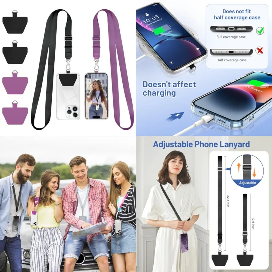 Cell Phone Lanyard, Cellphone Lanyard Universal Adjustable Phone Neck Strap Leash Charm Phone Accessorie for Smartphone Safety
Cell Phone Lanyard, Cellphone Lanyard Universal Adjustable Phone Neck Strap Leash Charm Phone Accessorie for Smartphone Safety