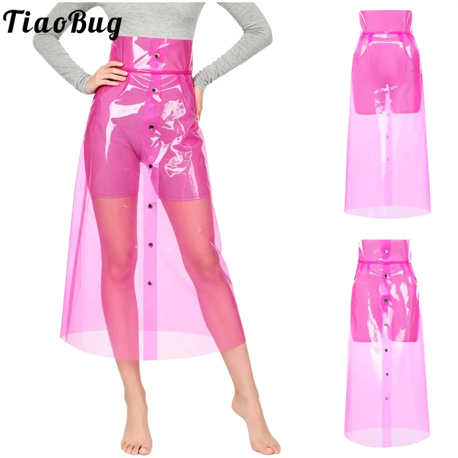 Women See Through Sheer PVC Skirts High Waist Buttons Bodycon Pencil Skirt Wet Look Cover Up Midi Skirt for Rave Party Beachwear
Women See Through Sheer PVC Skirts High Waist Buttons Bodycon Pencil Skirt Wet Look Cover Up Midi Skirt for Rave Party Beachwear