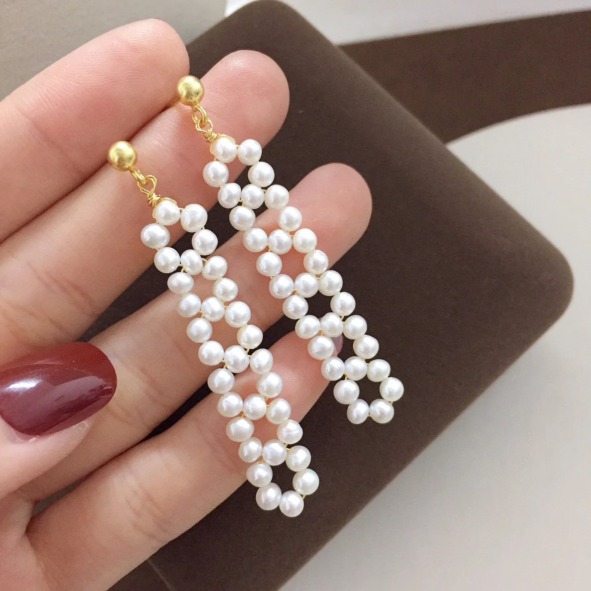 3-4Mm Natural Freshwater Beads Woven Stud Earrings Earrings Women's Long Temperament Earrings
3-4Mm Natural Freshwater Beads Woven Stud Earrings Earrings Women's Long Temperament Earrings