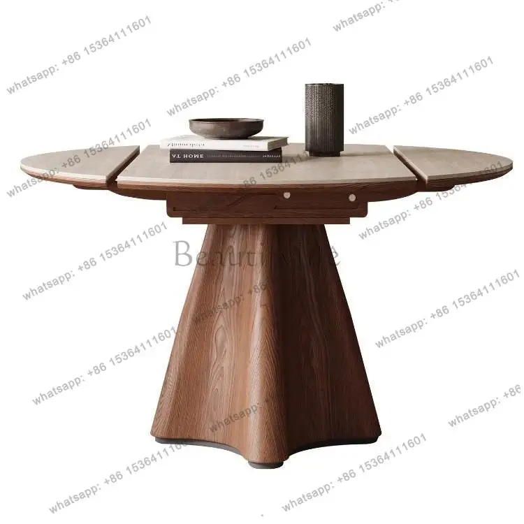 Solid wood retractable dining table round antique household small unit variable round table
Solid wood retractable dining table round antique household small unit variable round table