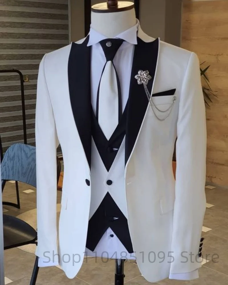 Solid Suits for Men Party Slim Fit Luxury Wedding Tuxedos Fashion Mens Blazer Vest Pants 3 Pieces Foraml Business Suits Sets
Solid Suits for Men Party Slim Fit Luxury Wedding Tuxedos Fashion Mens Blazer Vest Pants 3 Pieces Foraml Business Suits Sets