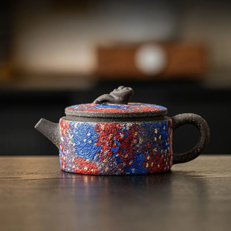 Colorful Rock Mineral Teapot Fully Handmade Ceramic Tea Brewing Pot Gold-Plated Vintage Kung Fu Tea Set Tea Brewing Device
Colorful Rock Mineral Teapot Fully Handmade Ceramic Tea Brewing Pot Gold-Plated Vintage Kung Fu Tea Set Tea Brewing Device